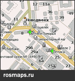 GPS карты Новодвинск