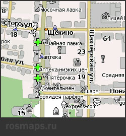 Навител карта Щёкино