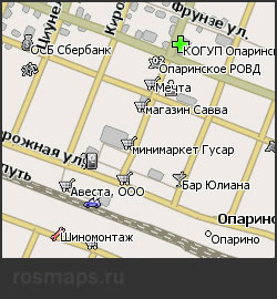 Карта Опарино Навител