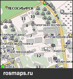 Карта Лесосибирска для Навител
